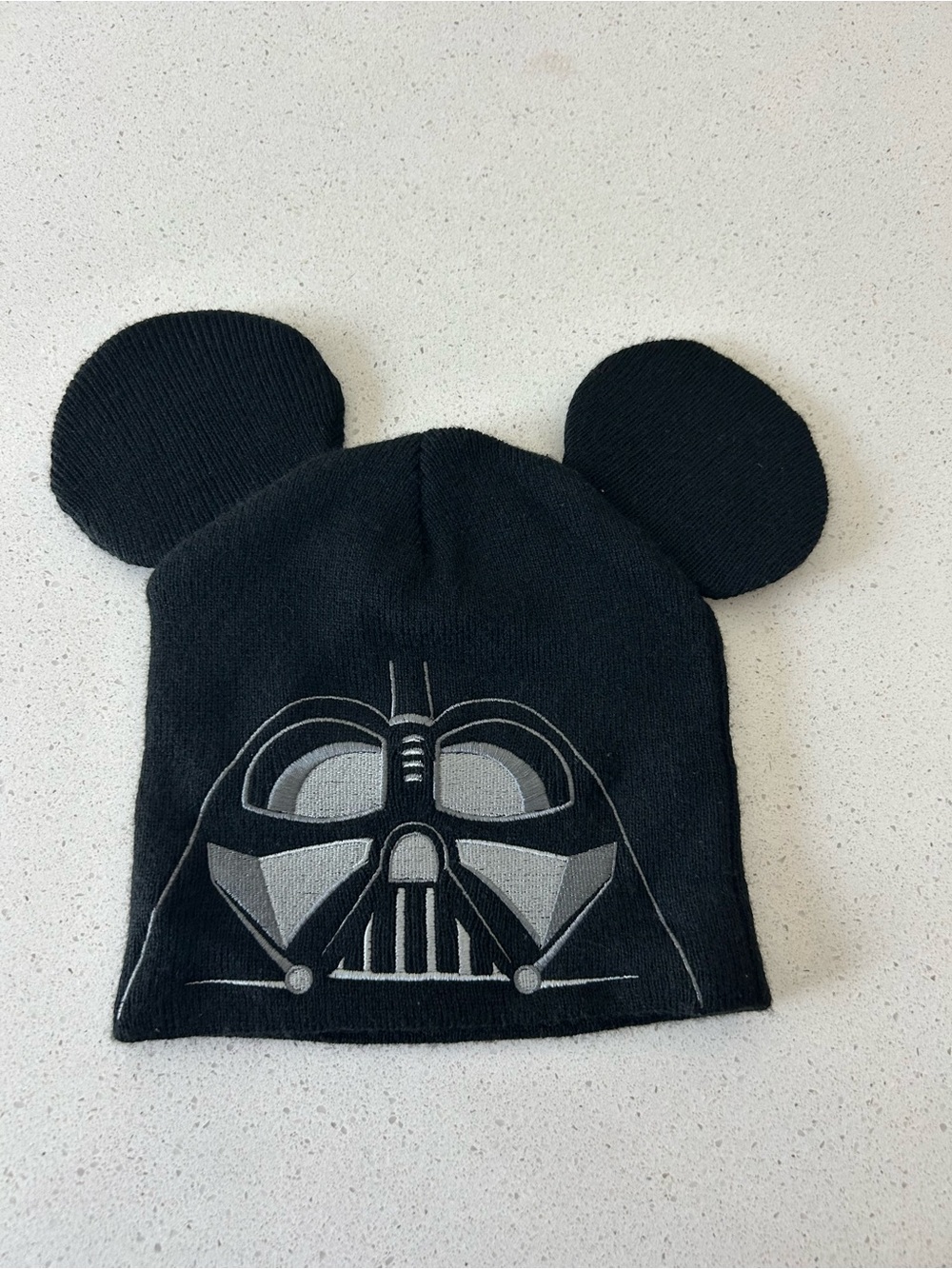 Disney Parks Star Wars Darth Vader Mickey Ears Knit Black Beanie Hat Cap